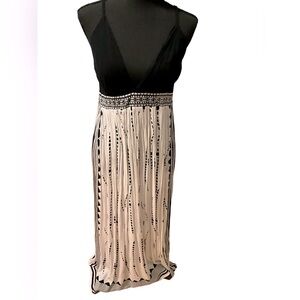 Black And White Maxi Dress With Adjustable Straps